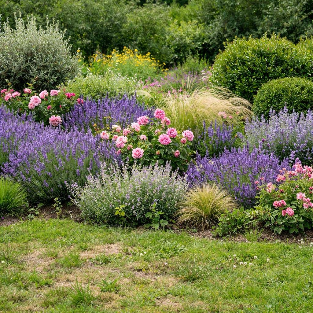 Lavendel kombinieren mit anderen Pflanzen – Rosen